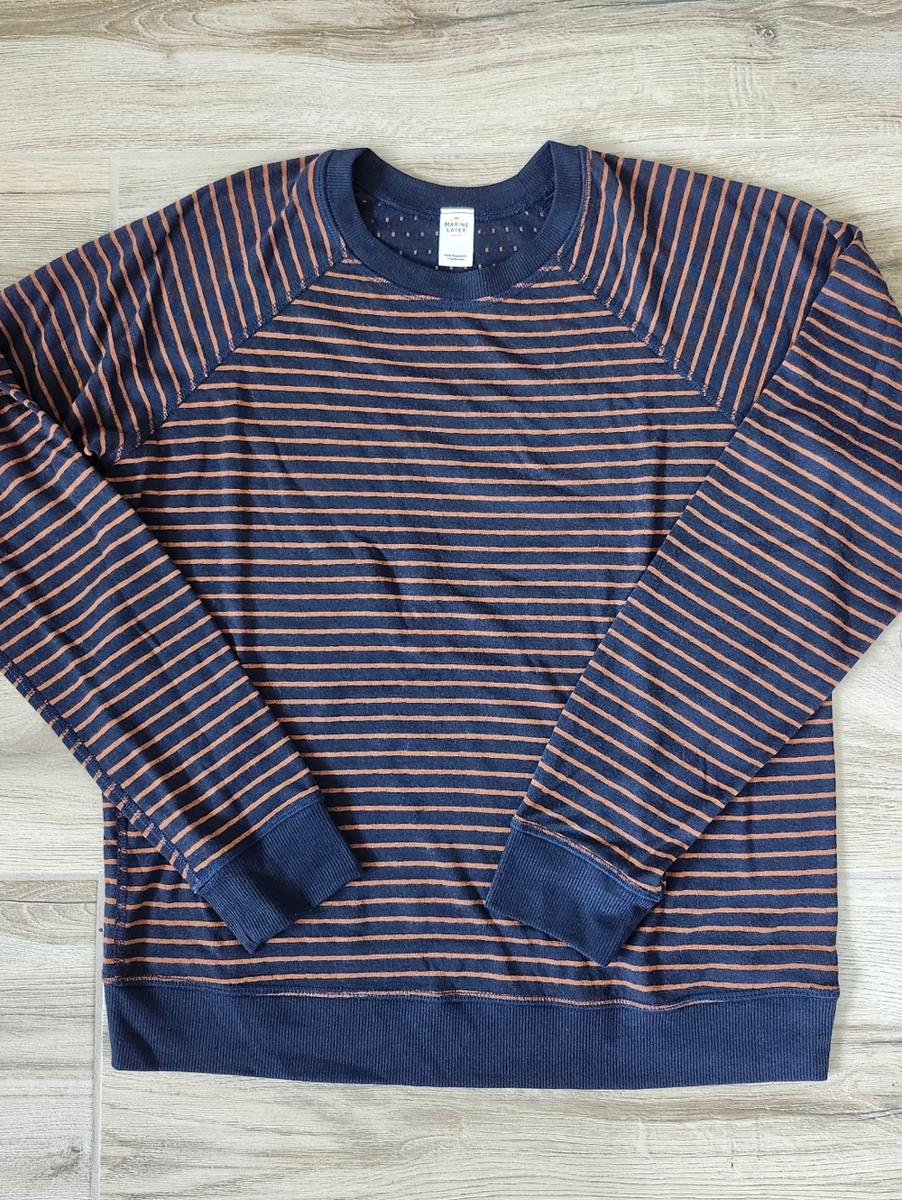 Marine Layer Reversible Raglan  Blue Orange Shirt Women's M - Picture 2 of 10